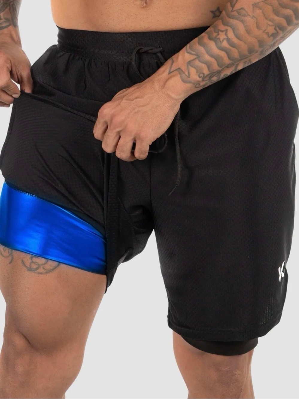 Men's Black Kewlioo Athletic Heat Trapping Sauna Shorts 3XL